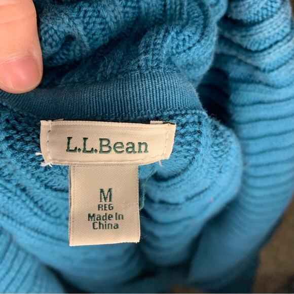 LL Bean Cable knit Sweater Cardigan - Picture 3 of 3